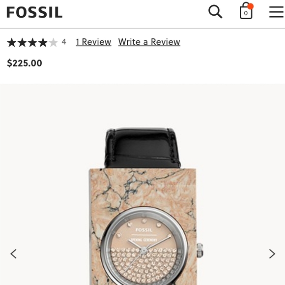 NWT?Fossil Opening Ceremony leather/stone Watch main image 4